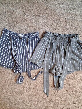 ALTAR'D STATE 2 Pair Lot of Cuffed Striped Shorts sz S